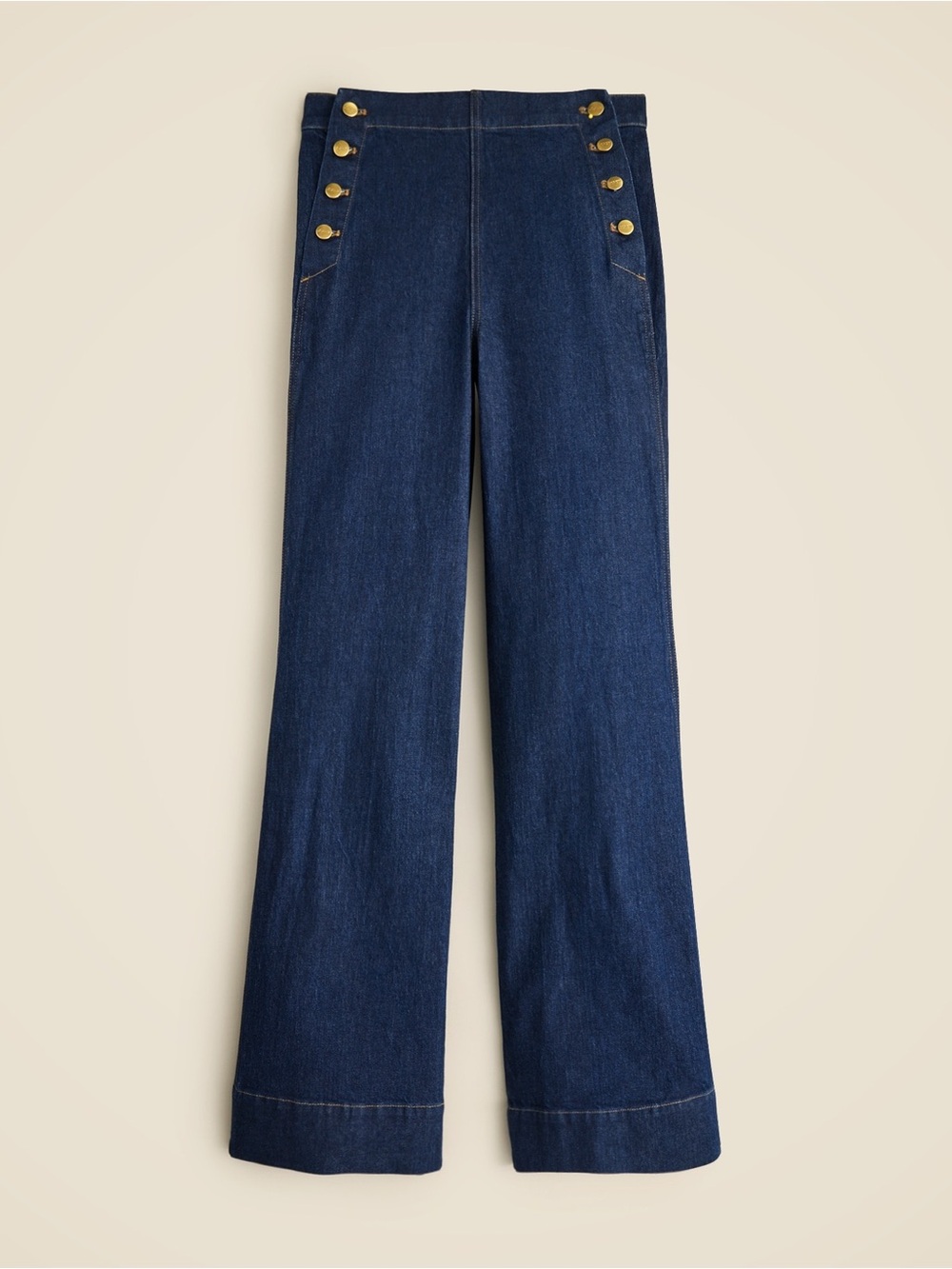 J.Crew Sailor-button denim trouser in 1996 semi-stretch in Dark Blue - 28